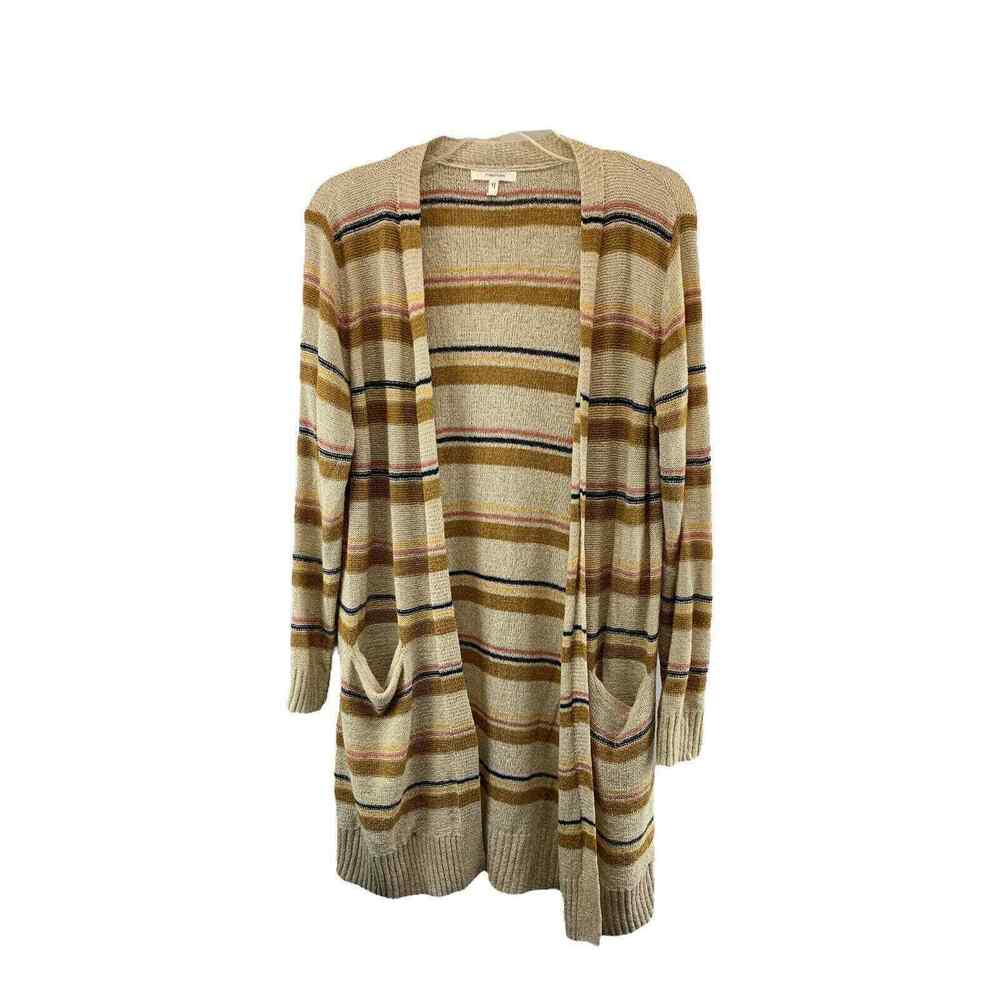 Maurices Womens Cardigan Lightweight Sweater Size Large Tunic Striped Pockets